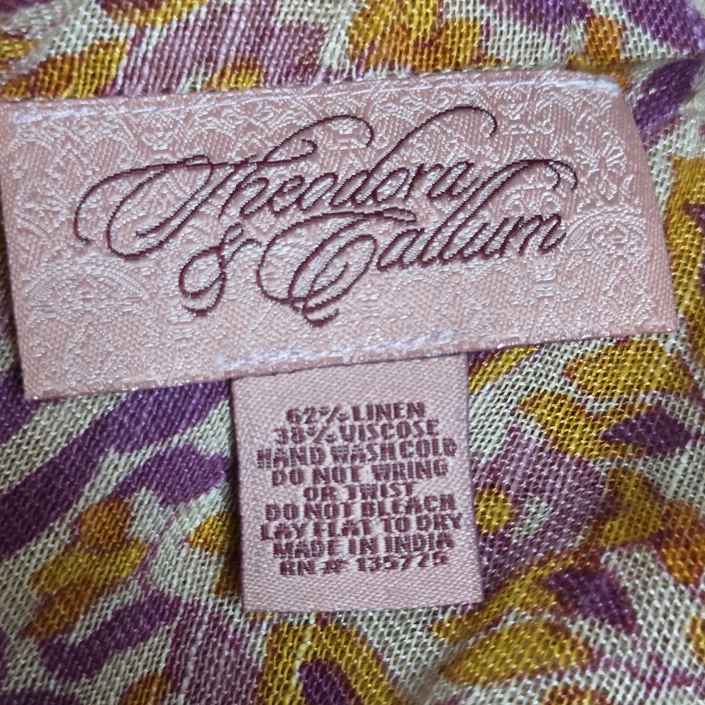 Theodora & Callum Purple and Yellow Patterned Textile Poncho! - Picture 4 of 4